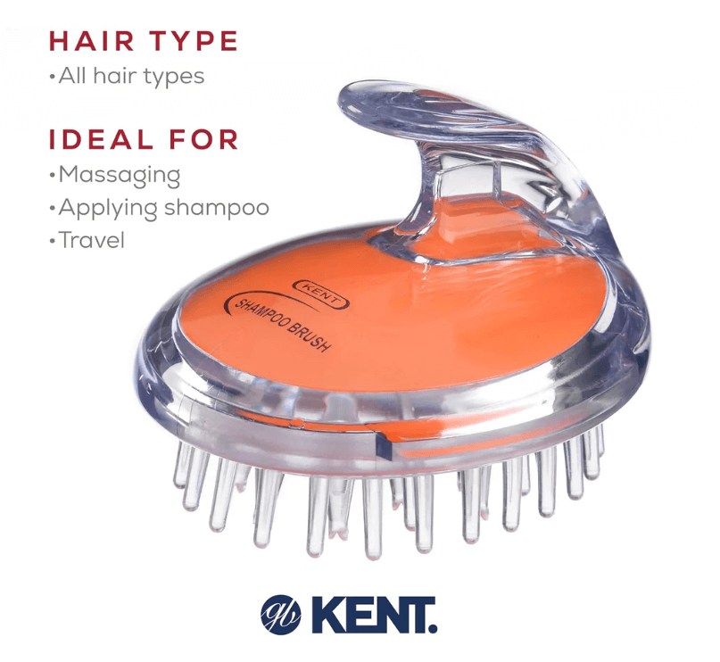 แปรงสระผม KENT SHAMPOO AND SCALP MASSAGE BRUSH สีส้ม