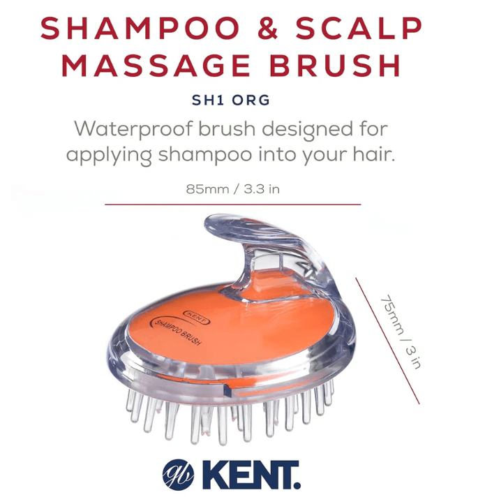 แปรงสระผม KENT SHAMPOO AND SCALP MASSAGE BRUSH สีส้ม