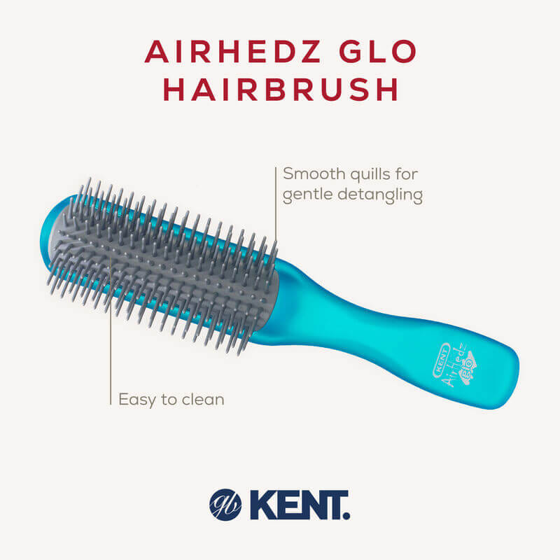 แปรงหวีผม ดีแทงเกิล KENT สีฟ้า รุ่น AHGLO01 - HALF ROUND DETANGLING BRUSH &ndash; อังกฤษ