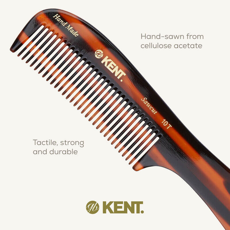 หวีด้าม KENT รุ่น 10T RAKE COMB – หวีซี่ห่างแฮนด์เมดจาก อะซิเตท ขนาด 19.9 ซม._4