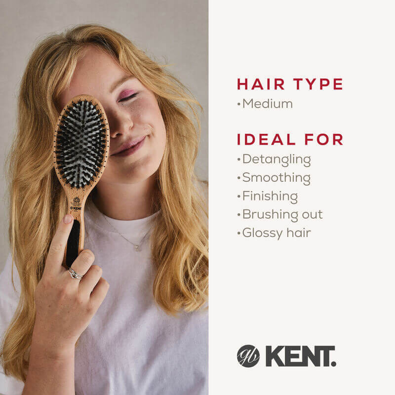 แปรงหวีผมไม้แท้ ขนาดใหญ่ KENT รุ่น PF01 PERFECT FOR SMOOTHING"