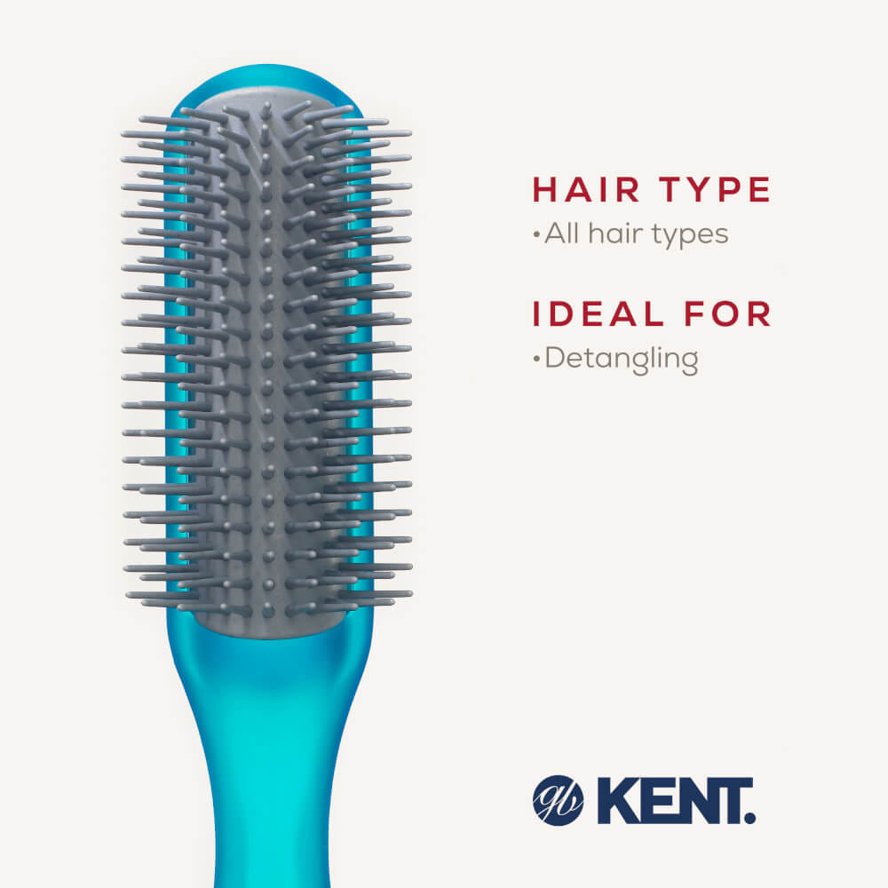 แปรงหวีผม ดีแทงเกิล KENT สีฟ้า รุ่น AHGLO01 - HALF ROUND DETANGLING BRUSH &ndash; อังกฤษ