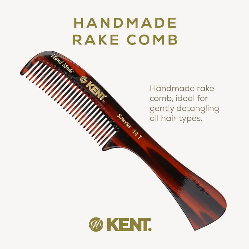 หวีด้าม KENT รุ่น 14T RAKE COMB – หวีซี่ห่างแฮนด์เมด จาก อะซีเตต ขนาด 17 ซม_5