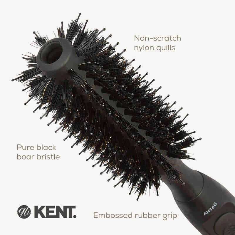หวีม้วน KENT AH16G ขนหมูป่าผสมไนลอน 48MM | AIRHEDZ ROUND BRUSH