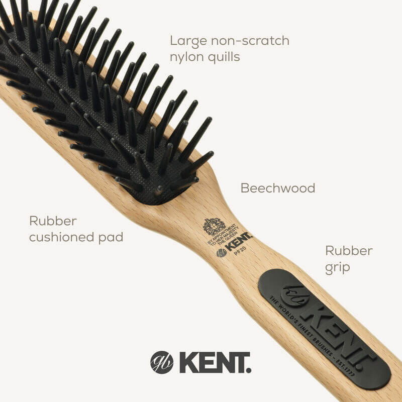 แปรงหวีผม KENT รุ่น PF20 หัวแคบ &ndash; ไนลอนซี่ใหญ่ สางง่าย ผมไม่พันกัน