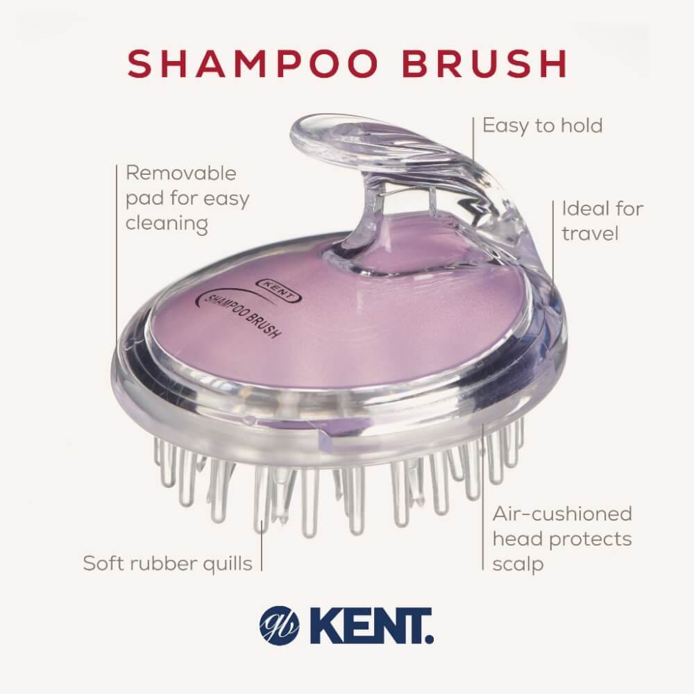 แปรงสระผม KENT SHAMPOO AND SCALP MASSAGE BRUSH สีม่วงอ่อน
