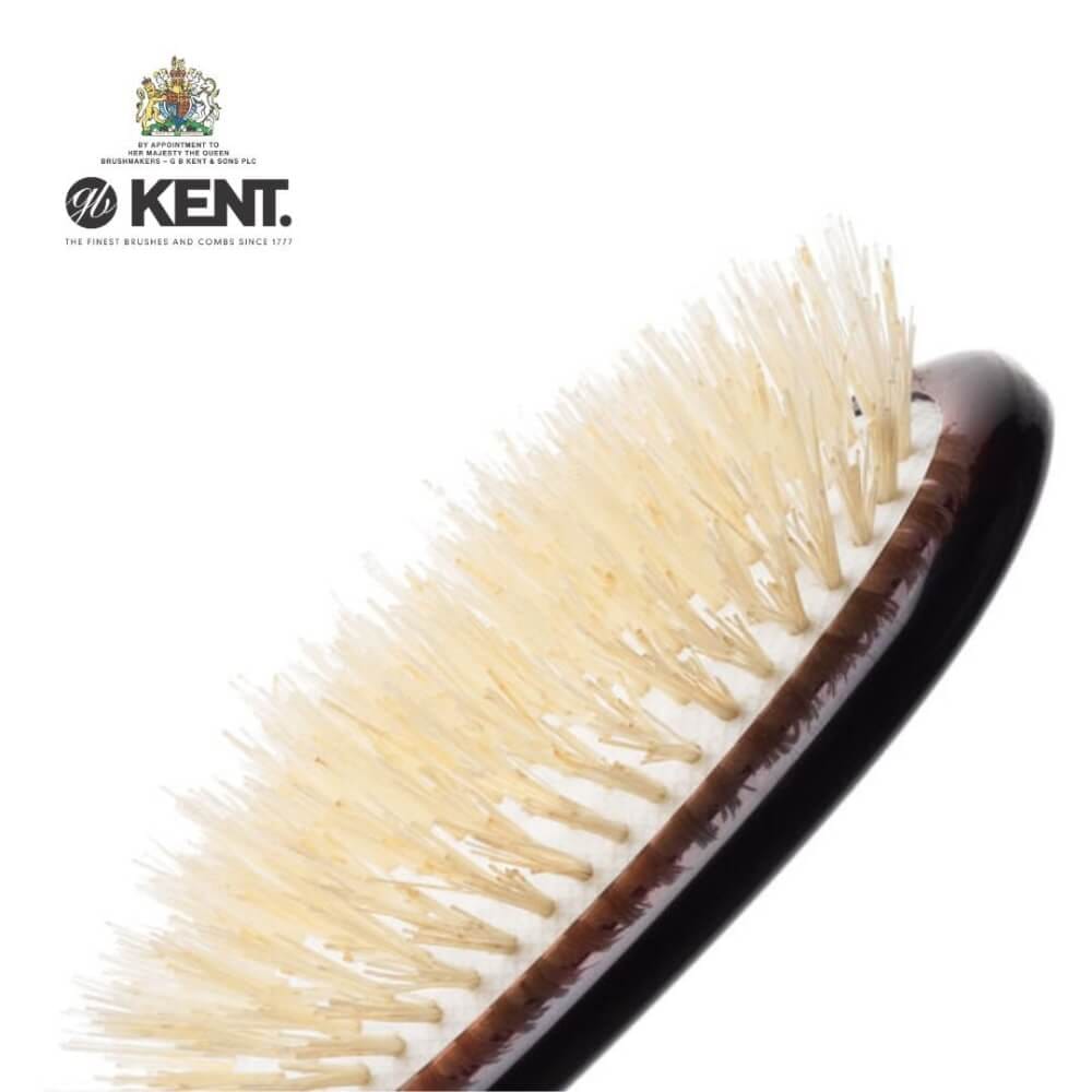 แปรงหวีผม KENT รุ่น CLASSIC SHINE ขนาดเล็ก ขนหมูป่าแท้สีขาว ขนนุ่ม นำเข้าจากอังกฤษ