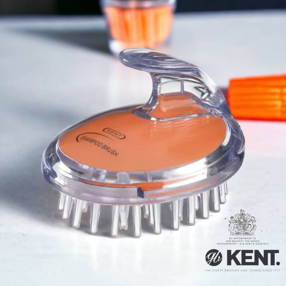 แปรงสระผม KENT SHAMPOO AND SCALP MASSAGE BRUSH สีส้ม
