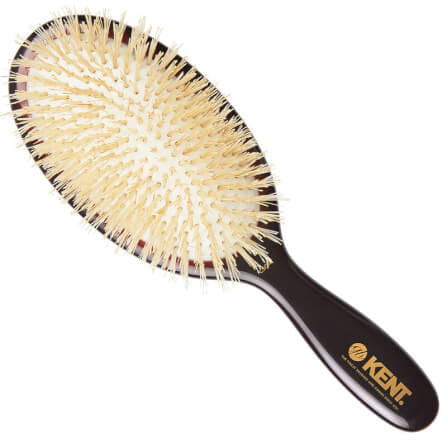 แปรงหวีผม KENT รุ่น CLASSIC SHINE ขนาดกลาง ขนหมูป่าแท้สีขาว ขนนุ่ม นำเข้าจากอังกฤษ_0