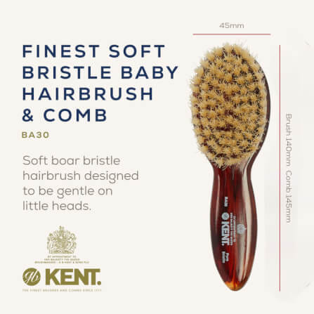 เซ็ทคู่แปรงและหวี สำหรับเด็ก KENT BA30 แปรงขนหมูป่าแท้ พร้อมหวี_1