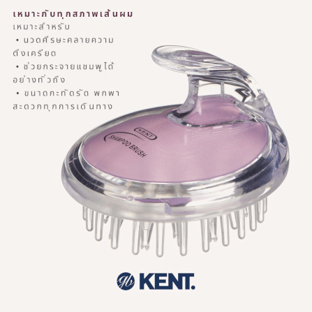 แปรงสระผม KENT SHAMPOO AND SCALP MASSAGE BRUSH สีม่วงอ่อน_3