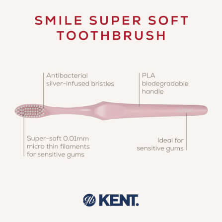 แปรงสีฟันขนนุ่มพิเศษ KENT SMILE ผสานซิลเวอร์ไอออน สีชมพู_3