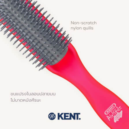 แปรงหวีผม ดีแทงเกิล KENT สีแดง รุ่น AHGLO01 - HALF ROUND DETANGLING BRUSH – อังกฤษ_3