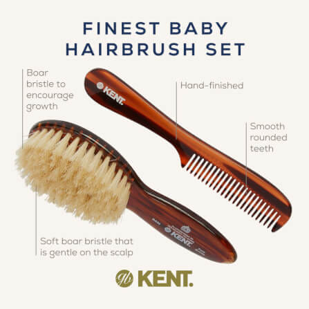 เซ็ทคู่แปรงและหวี สำหรับเด็ก KENT BA30 แปรงขนหมูป่าแท้ พร้อมหวี_3
