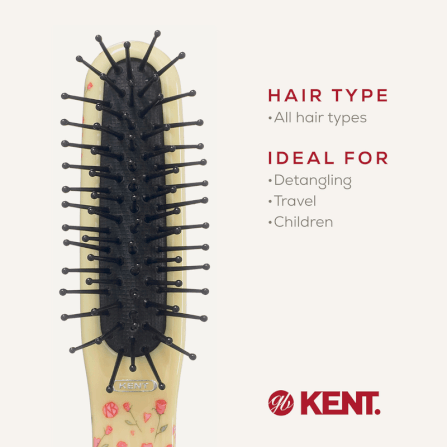 แปรงหวีผมเด็ก KENT รุ่น KIDS ARTHEDZ FLOWERS AND HEARTS HAIRBRUSH ลายดอกไม้และหัวใจ_4