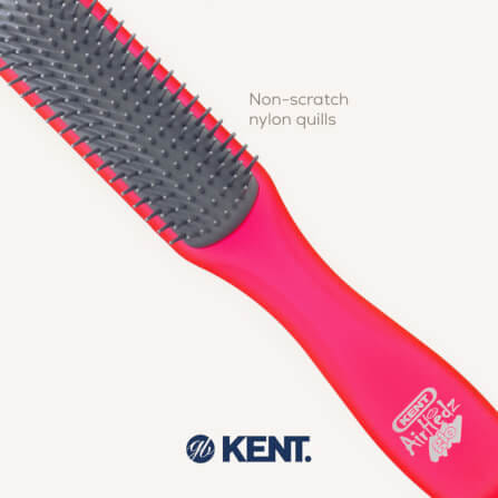 แปรงหวีผม ดีแทงเกิล KENT รุ่นแคบ AIRHEDZ DETANGLING สีแดง_4