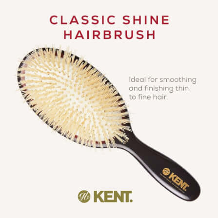 แปรงหวีผม KENT รุ่น CLASSIC SHINE ขนาดใหญ่ ขนหมูป่าแท้สีขาว ขนนุ่ม นำเข้าจากอังกฤษ_4