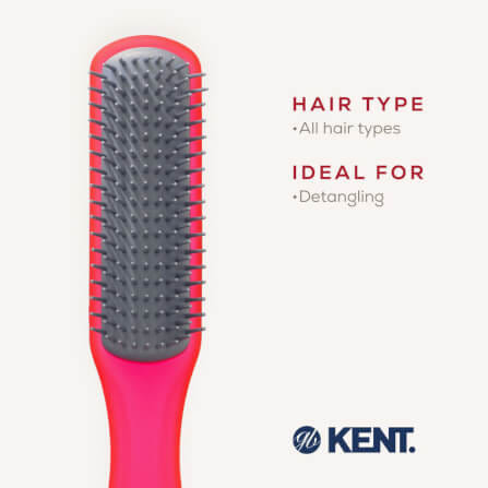 แปรงหวีผม ดีแทงเกิล KENT รุ่นแคบ AIRHEDZ DETANGLING สีแดง_5