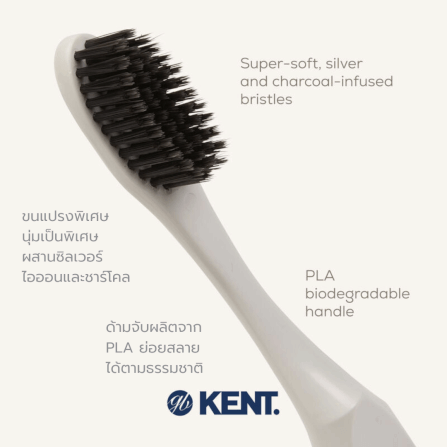 แปรงสีฟันขนนุ่มพิเศษ KENT SMILE ผสานซิลเวอร์และชาร์โคล สีขาว_6