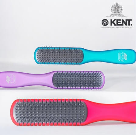 แปรงหวีผม ดีแทงเกิล KENT รุ่นแคบ AIRHEDZ DETANGLING สีม่วง_8