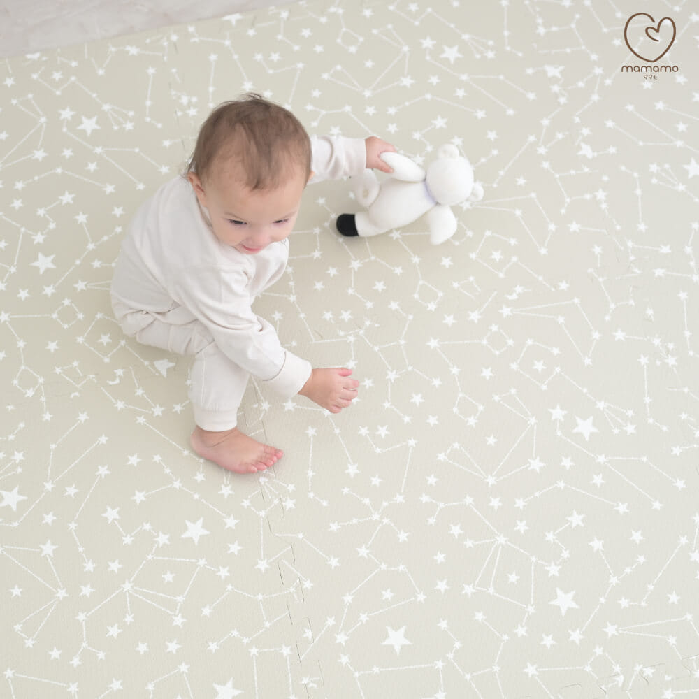 แผ่นรองคลาน จิ๊กซอว์ MAMAMO ลาย BEIGE STARLIGHT เซต 6 แผ่น หนา 1.2 CM._2