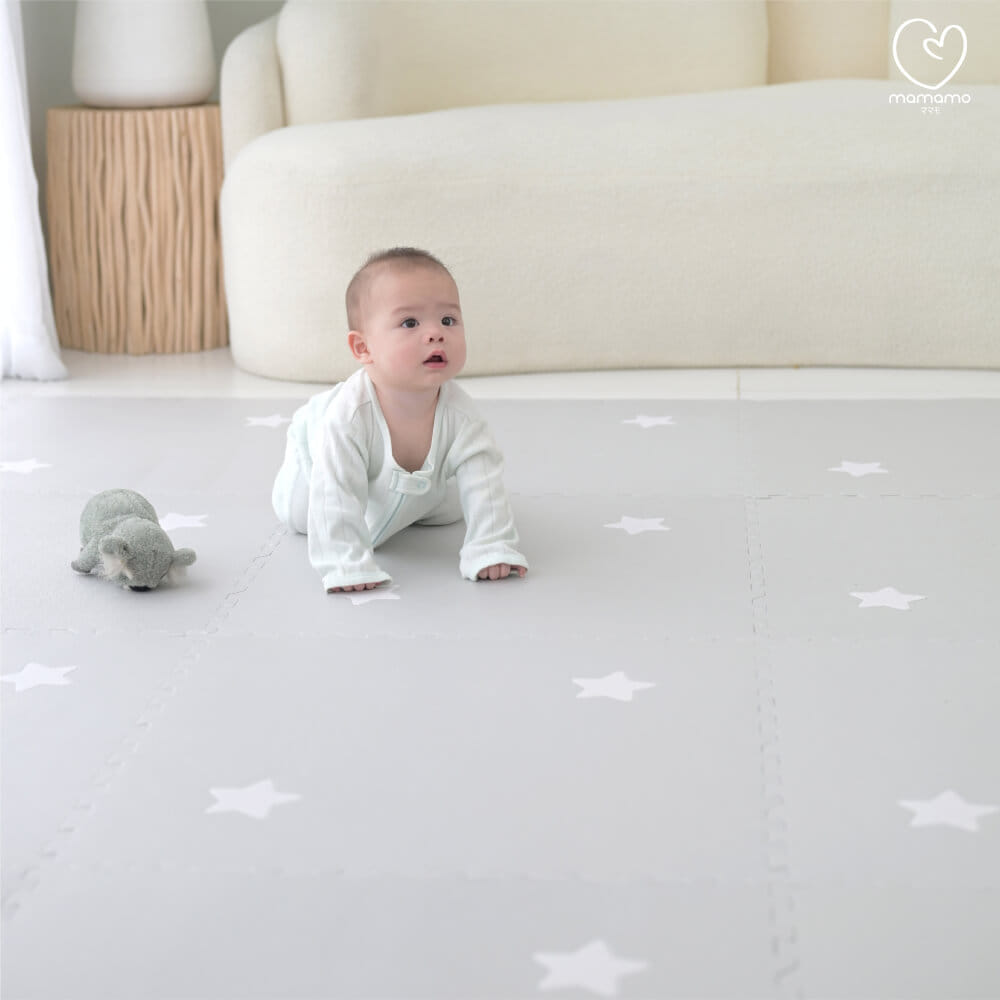 แผ่นรองคลาน จิ๊กซอว์ MAMAMO ลาย STAR เซต 12 แผ่น เกรดพรีเมี่ยม หนา 1.4 CM. พร้อมขอบปิด พร้อมส่ง_2
