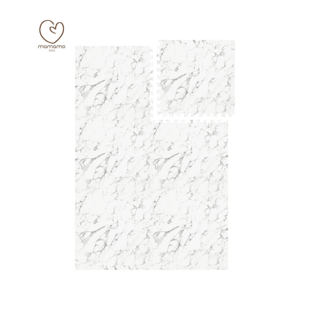 แผ่นรองคลาน จิ๊กซอว์ MAMAMO ลาย WHITE MARBLE เซต 6 แผ่น หนา 1.2 CM.