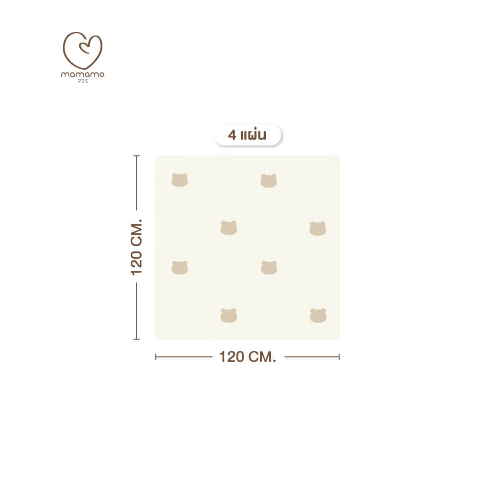 แผ่นรองคลาน จิ๊กซอว์ MAMAMO ลาย BEAR เซต 4 แผ่น เกรดพรีเมี่ยม หนา 1.4 CM. พร้อมขอบปิด พร้อมส่ง_0