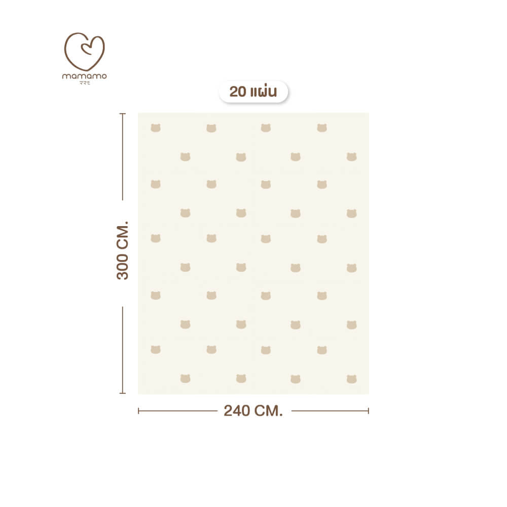 แผ่นรองคลาน จิ๊กซอว์ MAMAMO ลาย BEAR เซต 20 แผ่น เกรดพรีเมี่ยม หนา 1.4 CM. พร้อมขอบปิด พร้อมส่ง_0