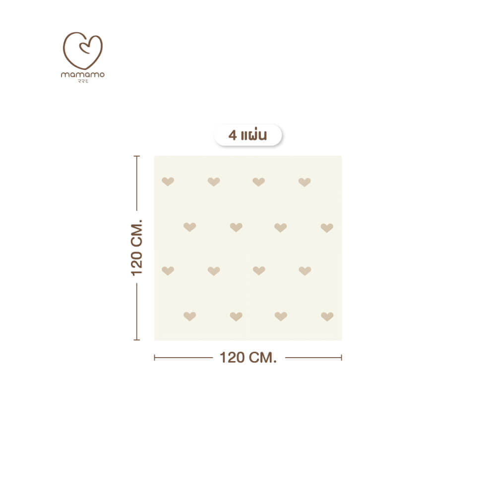 แผ่นรองคลาน จิ๊กซอว์ MAMAMO ลาย HEART เซต 4 แผ่น เกรดพรีเมี่ยม หนา 1.4 CM. พร้อมขอบปิด พร้อมส่ง_0