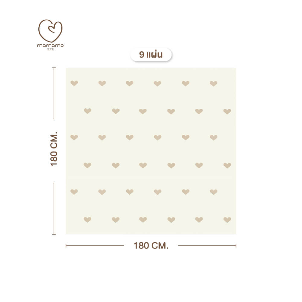 แผ่นรองคลาน จิ๊กซอว์ MAMAMO ลาย HEART เซต 9 แผ่น เกรดพรีเมี่ยม หนา 1.4 CM. พร้อมขอบปิด พร้อมส่ง