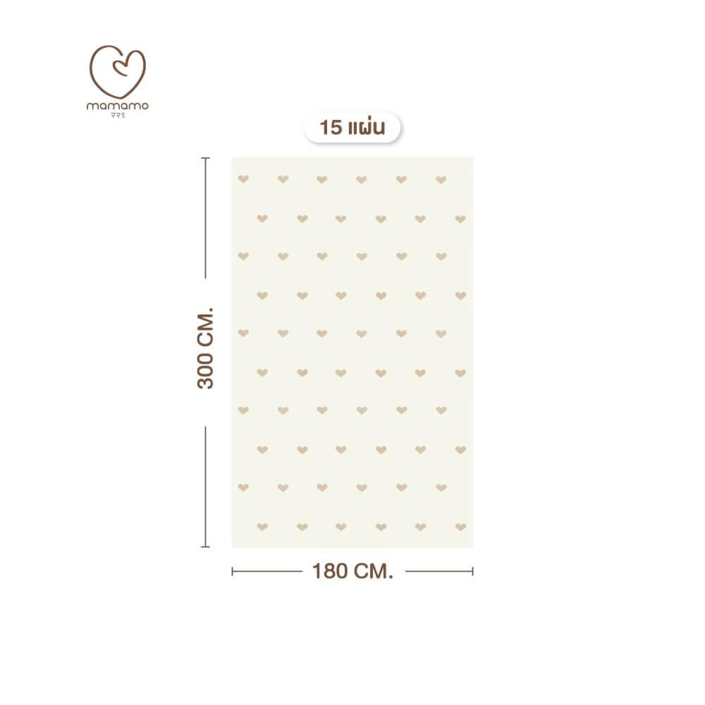แผ่นรองคลาน จิ๊กซอว์ MAMAMO ลาย HEART เซต 15 แผ่น เกรดพรีเมี่ยม หนา 1.4 CM. พร้อมขอบปิด พร้อมส่ง