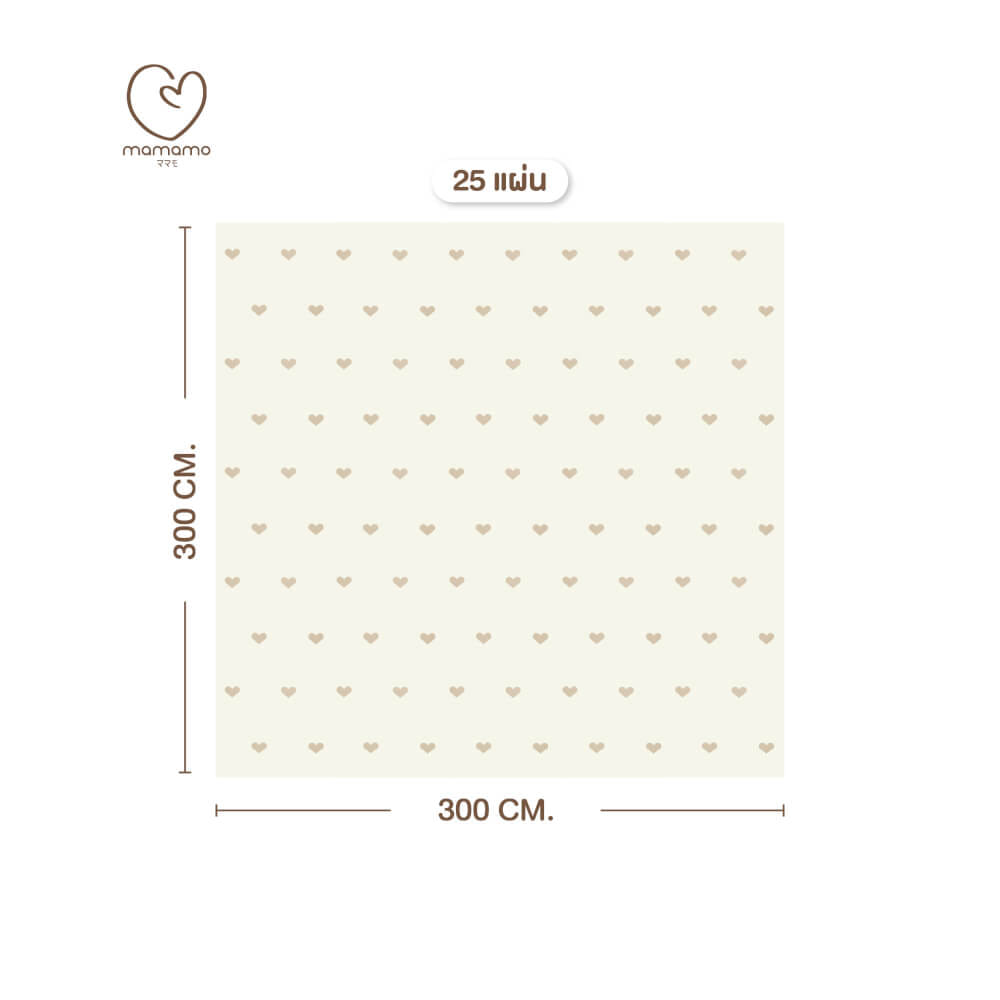 แผ่นรองคลาน จิ๊กซอว์ MAMAMO ลาย HEART เซต 25 แผ่น เกรดพรีเมี่ยม หนา 1.4 CM. พร้อมขอบปิด พร้อมส่ง_0