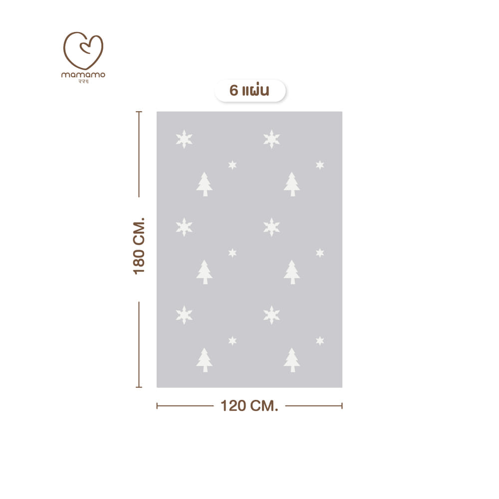 แผ่นรองคลาน จิ๊กซอว์ MAMAMO ชุด CHRISTMAS COLLECTION ลาย SNOW CHRISTMAS เซต 6 แผ่น เกรดพรีเมี่ยม หนา 1.4 CM. พร้อมขอบปิด แถมฟรี ถุงซิปพกพา พร้อมส่ง_8