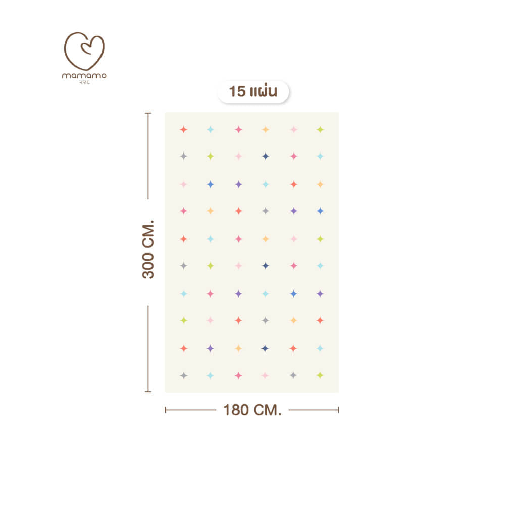 แผ่นรองคลาน จิ๊กซอว์ MAMAMO ชุด CHRISTMAS COLLECTION ลาย TWINKLE เซต 15 แผ่น เกรดพรีเมี่ยม หนา 1.4 CM. พร้อมขอบปิด พร้อมส่ง_0