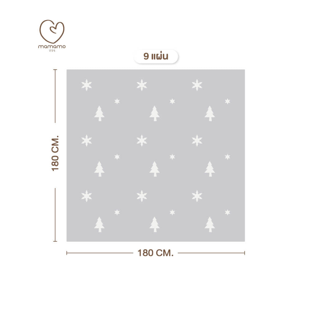 แผ่นรองคลาน จิ๊กซอว์ MAMAMO ชุด CHRISTMAS COLLECTION ลาย SNOW CHRISTMAS เซต 9 แผ่น เกรดพรีเมี่ยม หนา 1.4 CM. พร้อมขอบปิด พร้อมส่ง_0