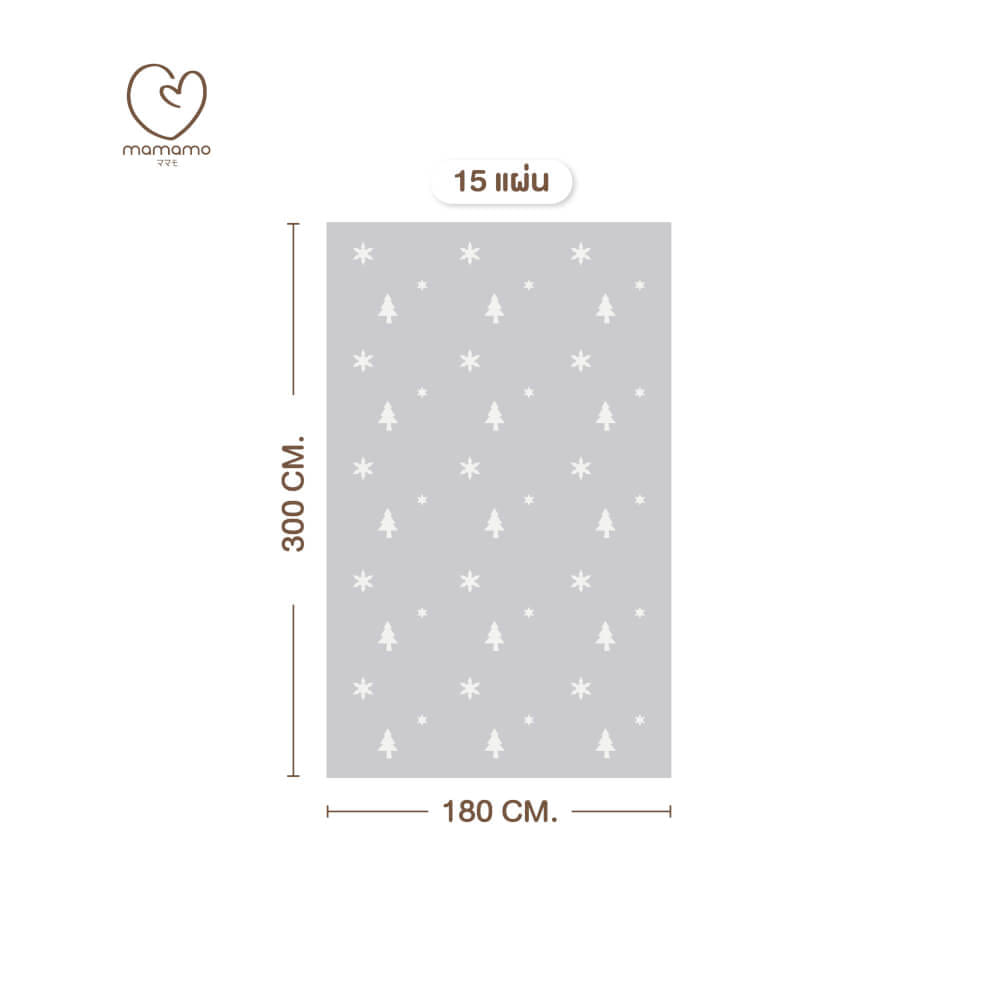 แผ่นรองคลาน จิ๊กซอว์ MAMAMO ชุด CHRISTMAS COLLECTION ลาย SNOW CHRISTMAS เซต 15 แผ่น เกรดพรีเมี่ยม หนา 1.4 CM. พร้อมขอบปิด พร้อมส่ง_7