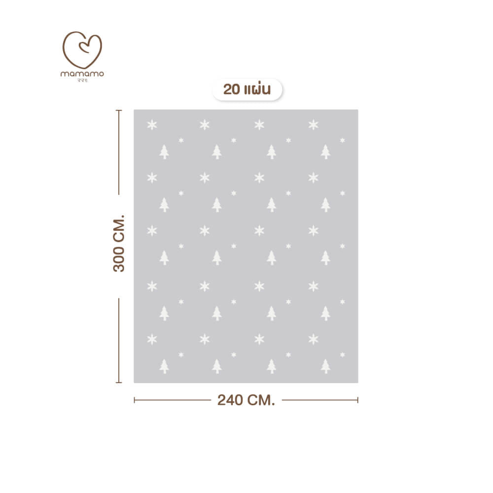 แผ่นรองคลาน จิ๊กซอว์ MAMAMO ชุด CHRISTMAS COLLECTION ลาย SNOW CHRISTMAS เซต 20 แผ่น เกรดพรีเมี่ยม หนา 1.4 CM. พร้อมขอบปิด พร้อมส่ง_0