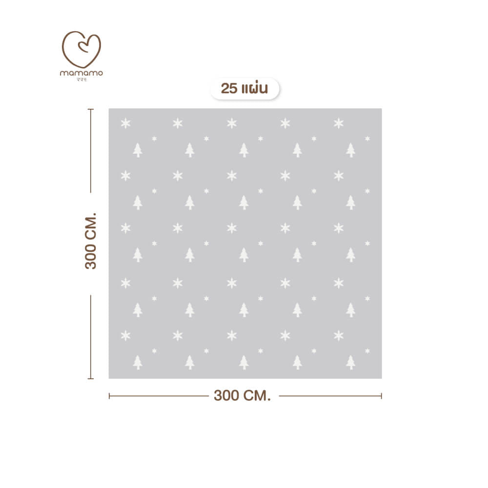 แผ่นรองคลาน จิ๊กซอว์ MAMAMO ชุด CHRISTMAS COLLECTION ลาย SNOW CHRISTMAS เซต 25 แผ่น เกรดพรีเมี่ยม หนา 1.4 CM. พร้อมขอบปิด พร้อมส่ง_0