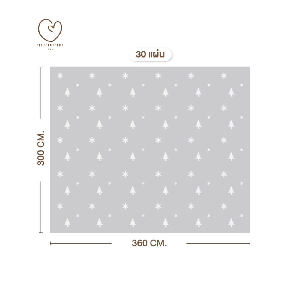 แผ่นรองคลาน จิ๊กซอว์ MAMAMO ชุด CHRISTMAS COLLECTION ลาย SNOW CHRISTMAS เซต 30 แผ่น เกรดพรีเมี่ยม หนา 1.4 CM. พร้อมขอบปิด พร้อมส่ง_0
