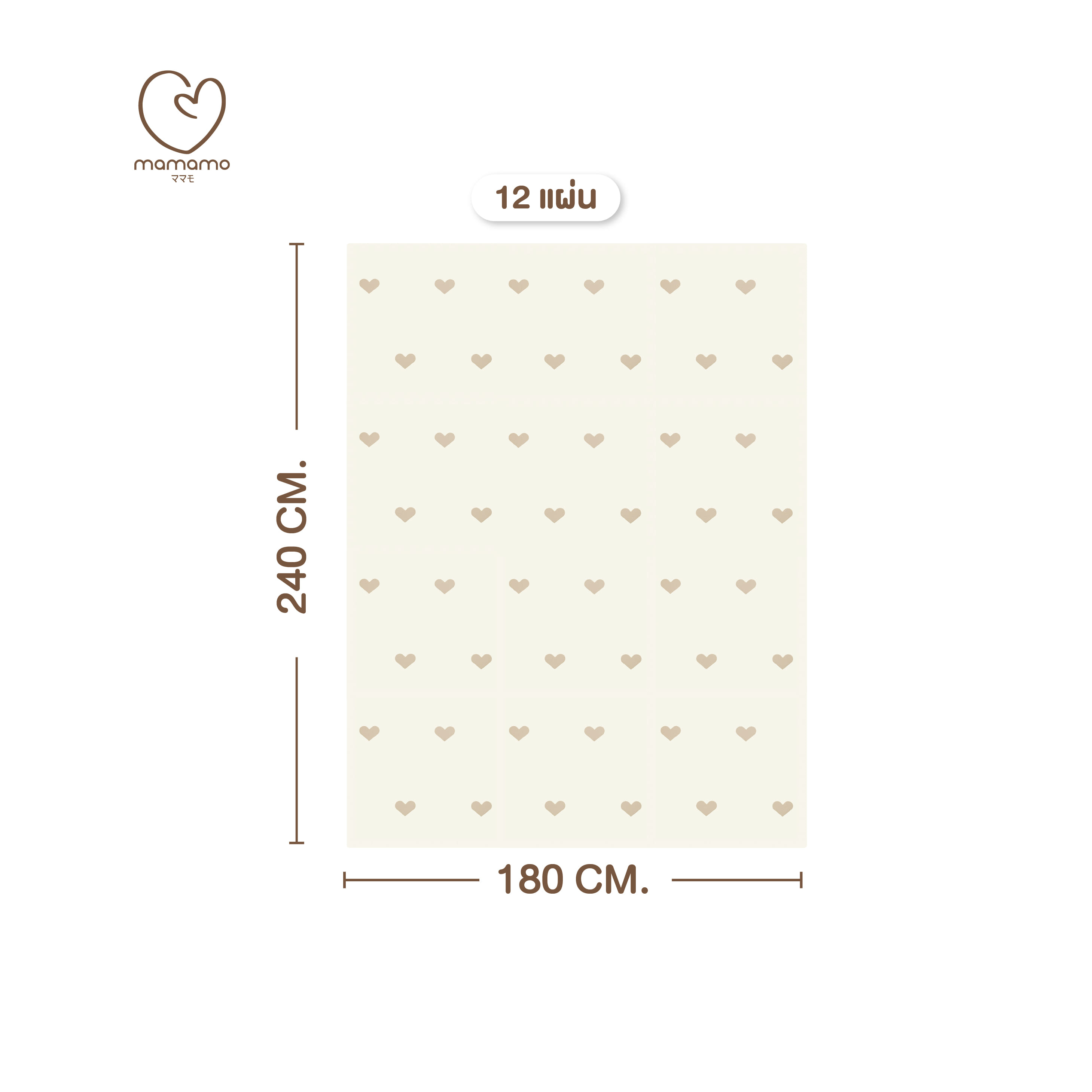 แผ่นรองคลาน จิ๊กซอว์ MAMAMO ลาย HEART เซต 12 แผ่น เกรดพรีเมี่ยม หนา 1.4 CM. พร้อมขอบปิด พร้อมส่ง_8