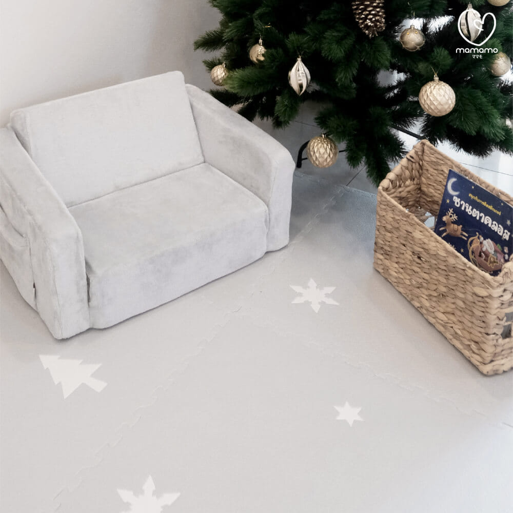 แผ่นรองคลาน จิ๊กซอว์ MAMAMO ชุด CHRISTMAS COLLECTION ลาย SNOW CHRISTMAS เซต 4 แผ่น เกรดพรีเมี่ยม หนา 1.4 CM. พร้อมขอบปิด พร้อมส่ง_2