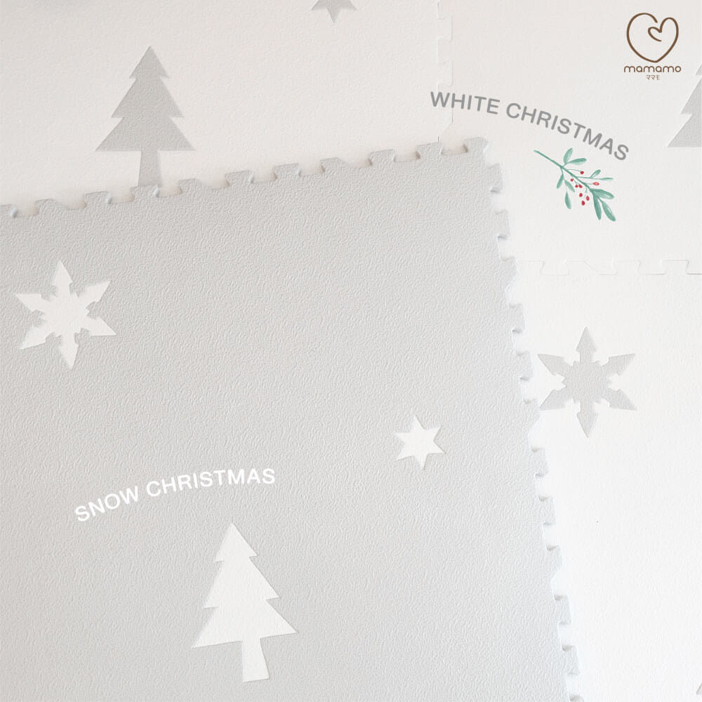 แผ่นรองคลาน จิ๊กซอว์ MAMAMO ชุด CHRISTMAS COLLECTION ลาย SNOW CHRISTMAS เซต 4 แผ่น เกรดพรีเมี่ยม หนา 1.4 CM. พร้อมขอบปิด พร้อมส่ง_3