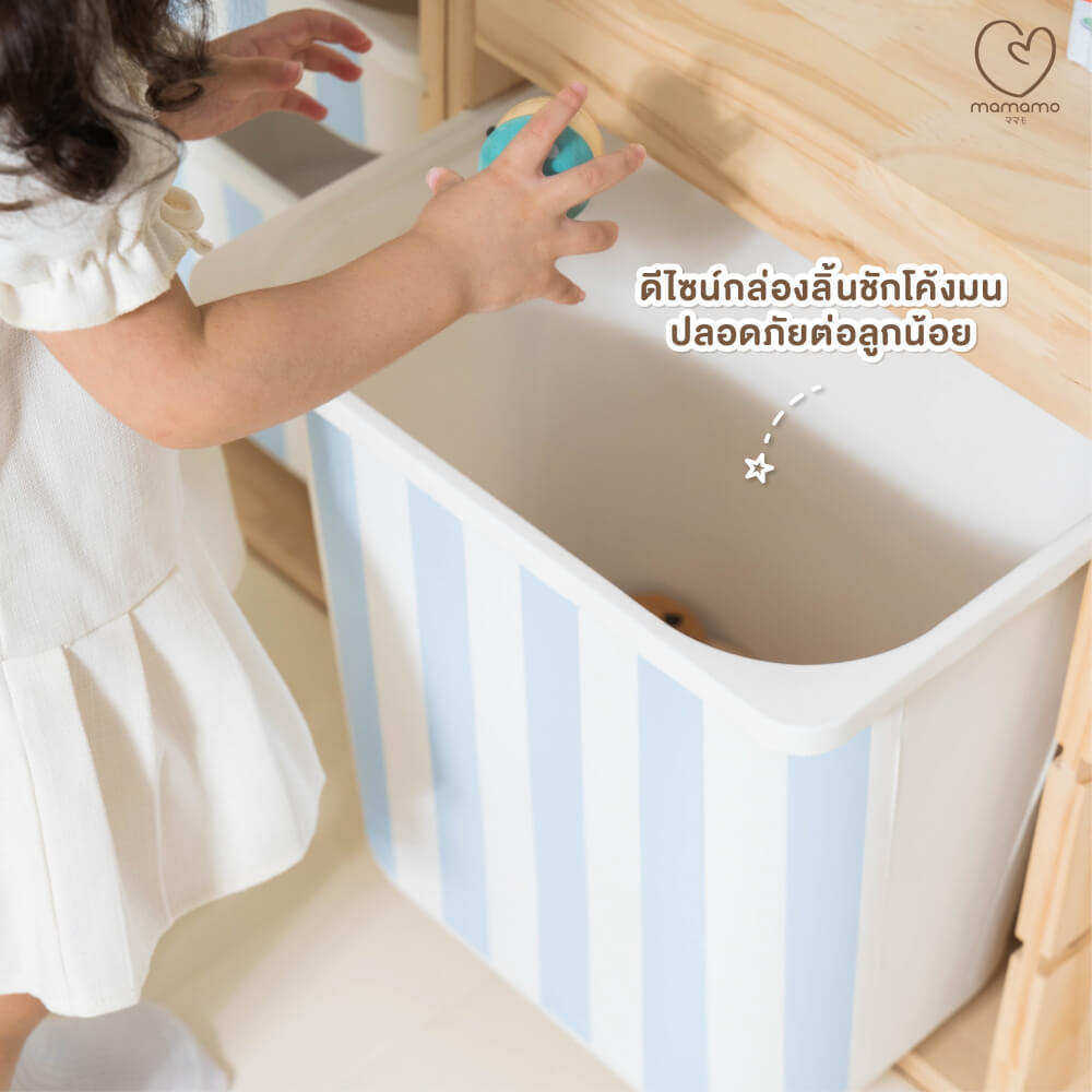 ลิ้นชักเก็บของเล่น MAMAMO แบบ 4 ลิ้นชัก ลาย WHITE TERRAZZO ชั้นเก็บของเล่น กล่องลิ้นชักเก็บของเล่น เฟอร์นิเจอร์สำหรับเด็ก ดีไซน์โค้งมน ปลอดภัยต่อลูกน้อย_3