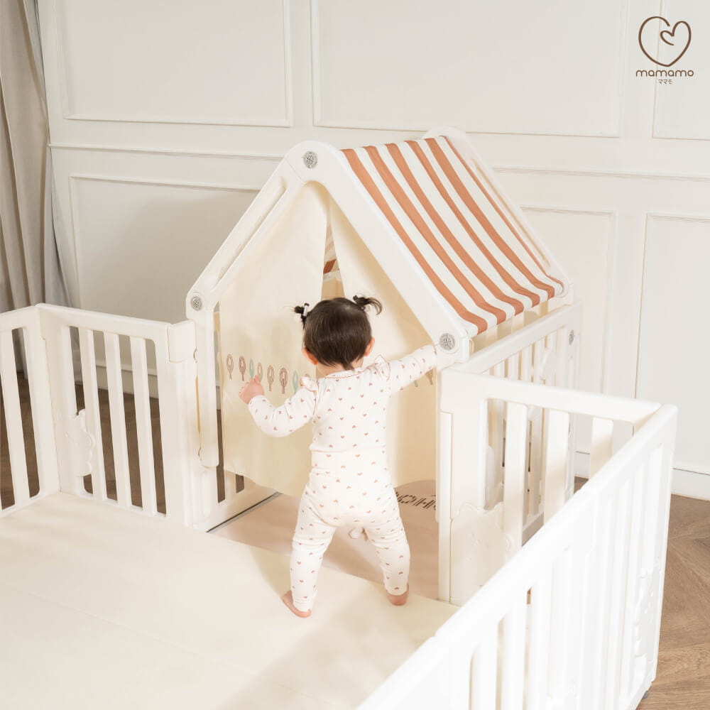 PLAY HOUSE MAMAMO พร้อมเบาะรองคลาน PU หนา 5 ซม. ขนาดเล็ก คอกบ้านสุดน่ารัก วัสดุ PREMIUM HDPE อุปกรณ์เสริมคอกกั้นเด็ก เพิ่มพื้นที่ปลอดภัยให้ลูกน้อย_3
