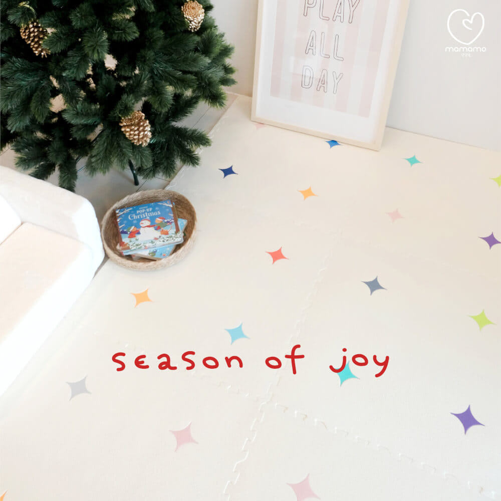 แผ่นรองคลาน จิ๊กซอว์ MAMAMO ชุด CHRISTMAS COLLECTION ลาย CONFETTI เซต 4 แผ่น เกรดพรีเมี่ยม หนา 1.4 CM. พร้อมขอบปิด พร้อมส่ง_4