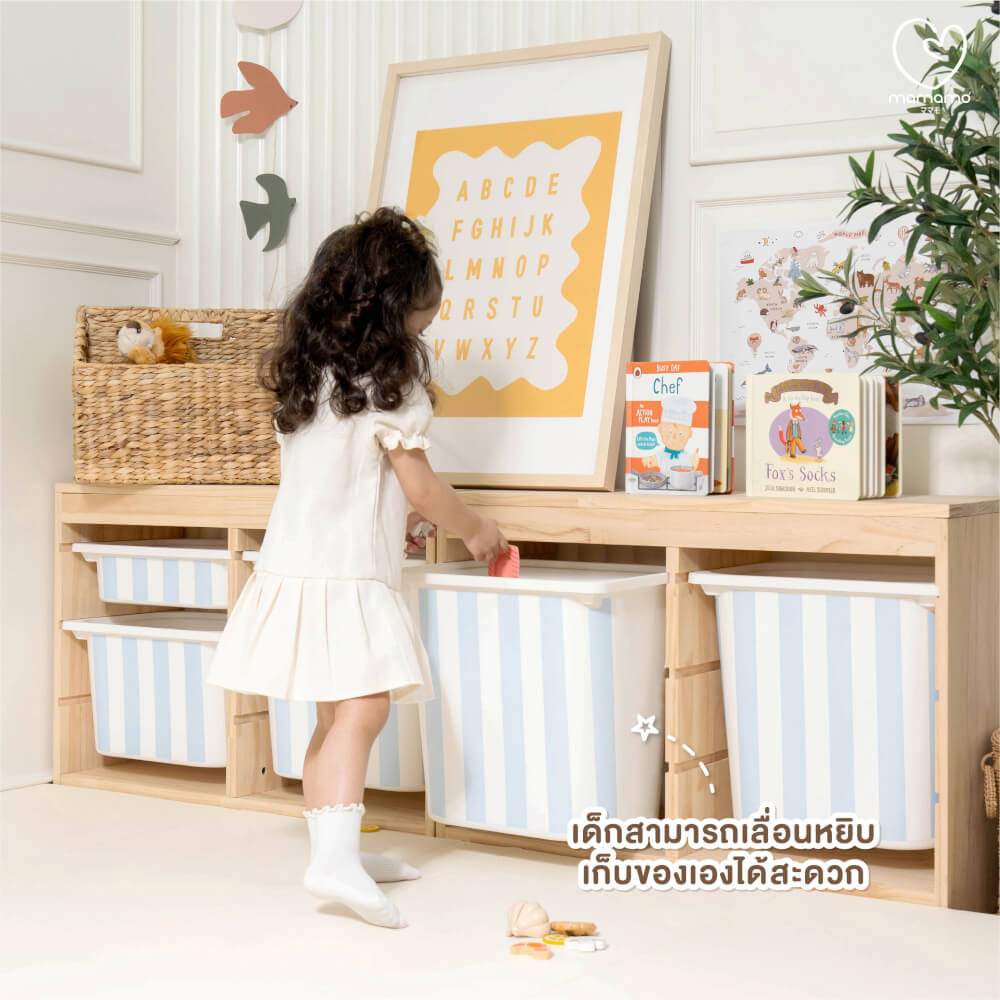 ลิ้นชักเก็บของเล่น MAMAMO แบบ 4 ลิ้นชัก ลาย WHITE TERRAZZO ชั้นเก็บของเล่น กล่องลิ้นชักเก็บของเล่น เฟอร์นิเจอร์สำหรับเด็ก ดีไซน์โค้งมน ปลอดภัยต่อลูกน้อย_4