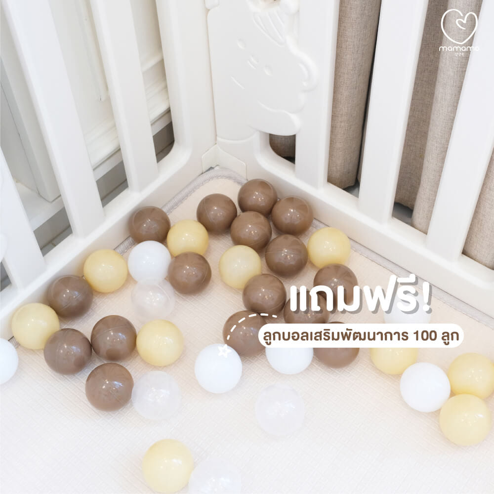 คอกกั้นเด็ก MAMAMO ลายหมี วัสดุ HDPE ขนาด 6 ฟุต พร้อมมุมกิจกรรม แถมฟรี ของเล่นหลายรายการ พร้อมส่ง_6
