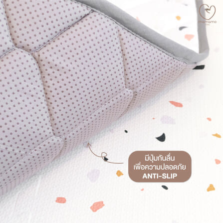 ผ้าปูรองคลาน MAMAMO ลาย PASTEL TERRAZZO รูปทรงวงกลม เนื้อผ้านุ่มนิ่ม มีปุ่มกันลื่น พร้อมส่ง_5