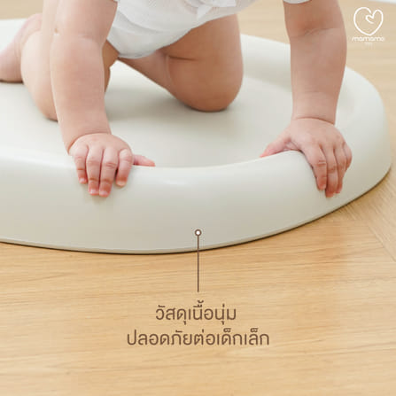 เบาะเปลี่ยนผ้าอ้อมเด็ก MAMAMO สีเทา (GREY) พร้อมสายรัดนิรภัย วัสดุ PU เกรดพรีเมี่ยม ปลอดภัย นุ่ม ไม่ระคายเคือง_7